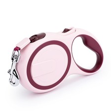 Dog Retractable Leash 16ft Heavy Duty Walking Anti Slip 360 Tangle Free Pink