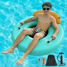 Best Water Hammock Inflatable Dock, 3.8ft/6ft/8ft Floating Raft Circular Island