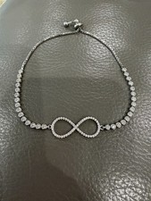 Sterling Silber CZ Unendlichkeit VERSTELLBAR Armband