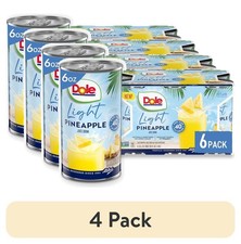  4 pack  6 Cans Dole Light Pineapple Juice Drink, 6 fl oz Can