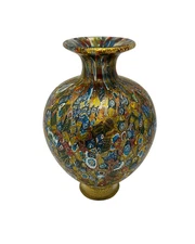 Italian Murano Millefiori Glass Vase