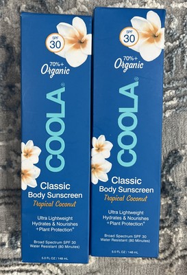 Coola Classic Body Organic Sunscreen Lotion SPF 30 Tropical Coconut ~2 Pack