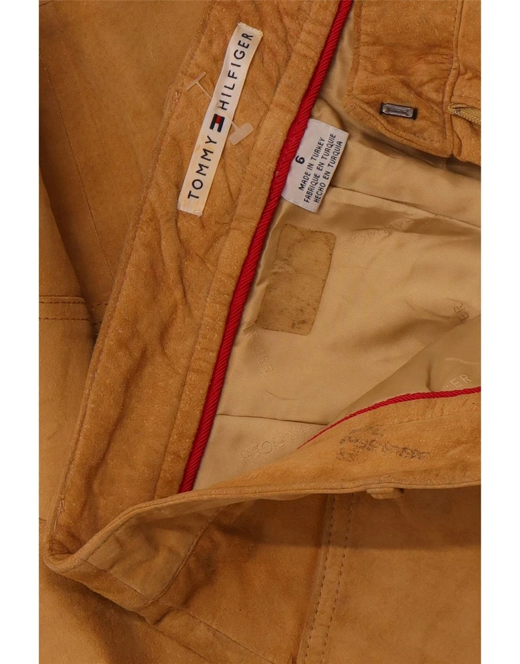 TOMMY HILFIGER Mujer Pantalón Recto Gamuza EE. UU. 6 Mediano W30 L32 Beige AG09 Foto 3 de 3