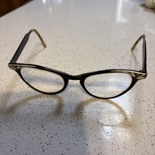 Cat Eye Glasses Art Craft 50-60  s Era Frame Aluminum 4 1/4 5 1/2 Made In USA