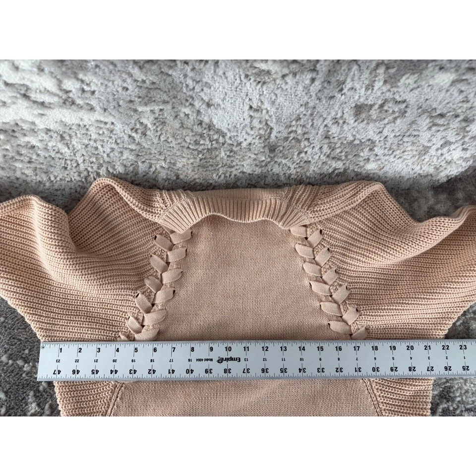 Suéter Simply Verawang Talla S Tejido Cable Melocotón Manga Larga Cuello Redondo Foto 4 de 4