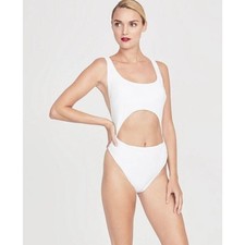 Rachel Roy Women's Suspender One Piece Swim Suit In White XS MSRP 119