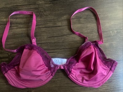 Calvin Klein Bra 34B Sheer Mesh Pink Berry Underwire lace