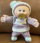 Cabbage Patch Kids Doll Babies Bean Bottom BBB VHTF Knit Sweater Bonnet Paci 86