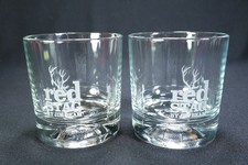 2 Red Stag By Jim Beam Lowball Rocks Bar Glasses Baseball Basketball Dimple