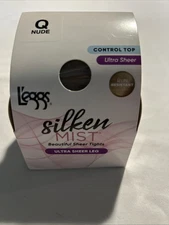 L'eggs Silken Mist Pantyhose - Control Top - Ultra Sheer Leg - Nude - Size Q
