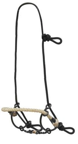 Bosal En Cuir Brut Tressé Noir Et Blanc – Showman Western, Neuf, Fait Main En Inde