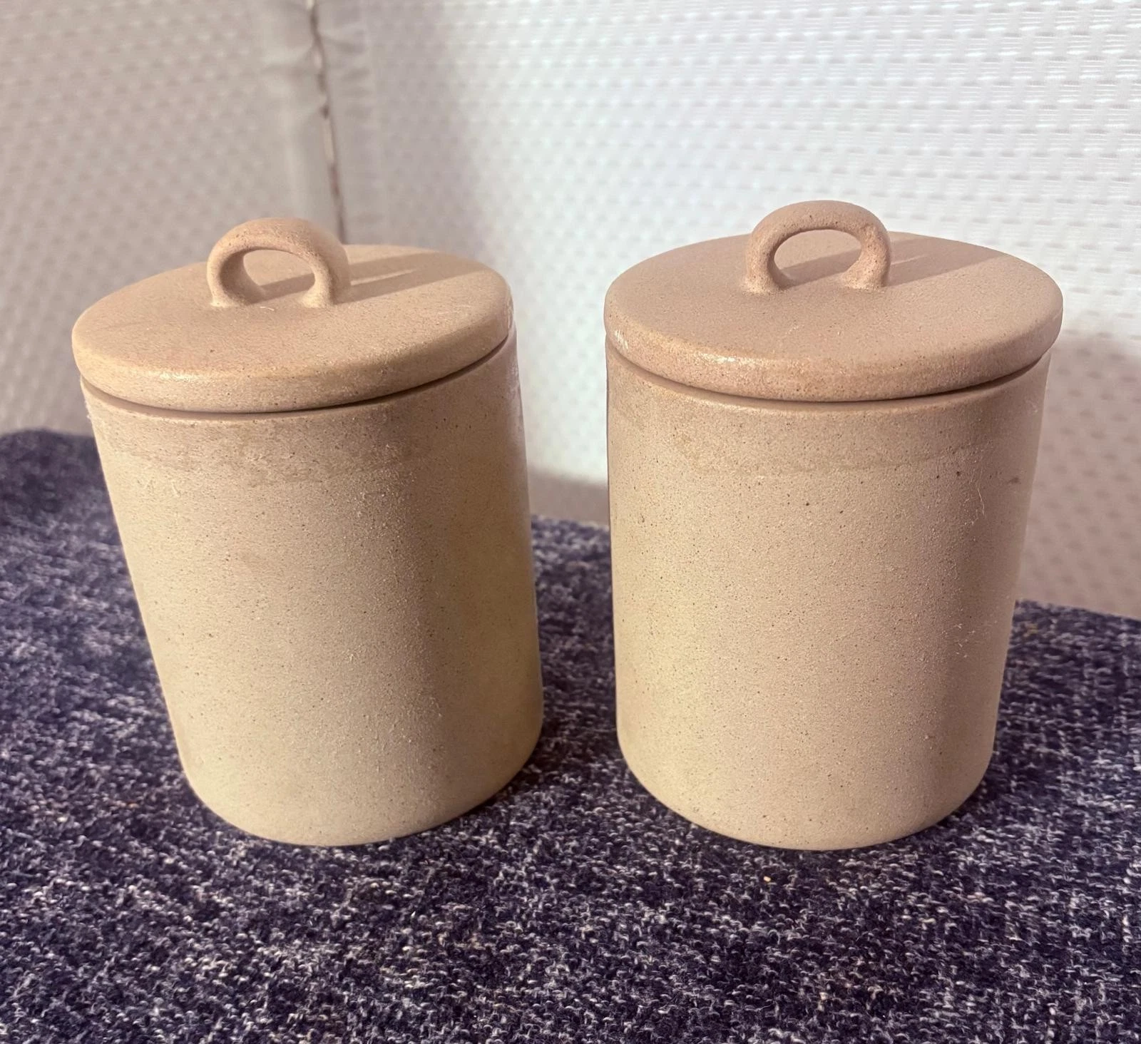 Set of Modern Cream/Clay Rimmed Stoneware Containers - Hearth & Hand with Magnol
