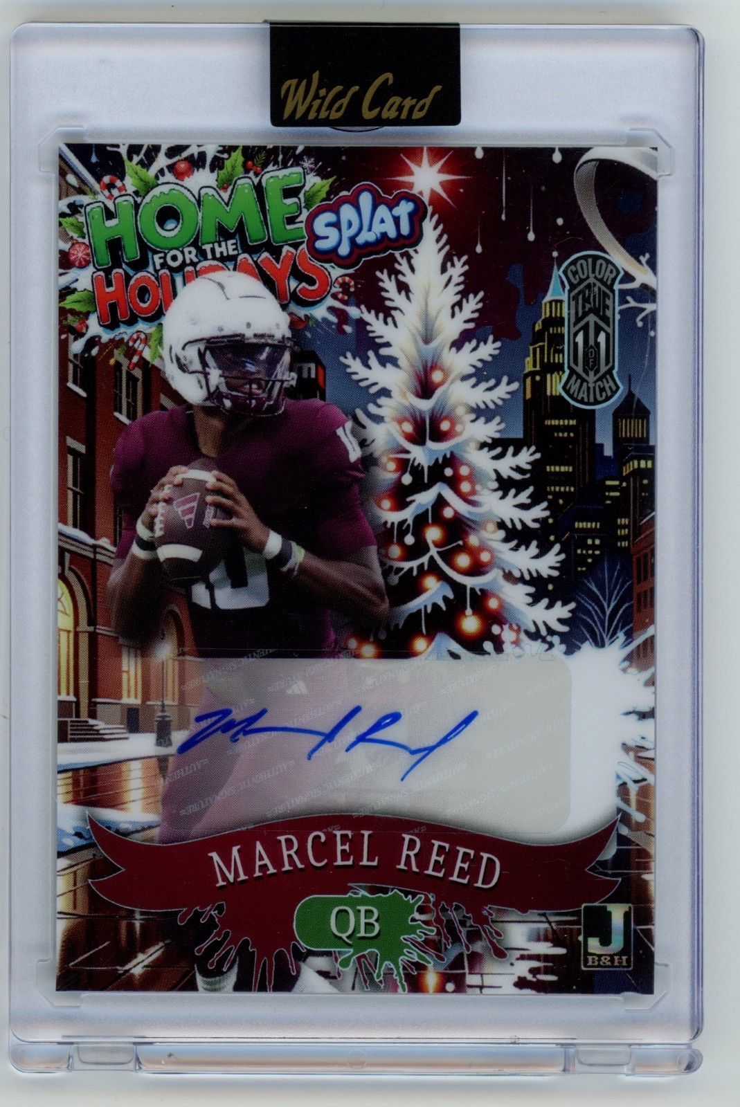 Marcel Reed 2025 Leaf Holidays Splat True 1/1 Match Auto #SCH4Ha4-MRA A&M RC