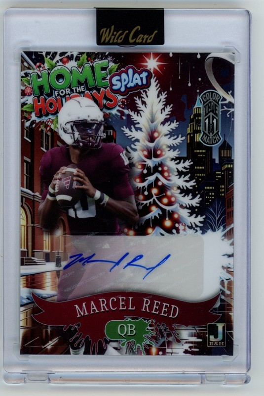 Marcel Reed 2025 Leaf Holidays Splat True 1/1 Match Auto #SCH4Ha4-MRA A&M RC