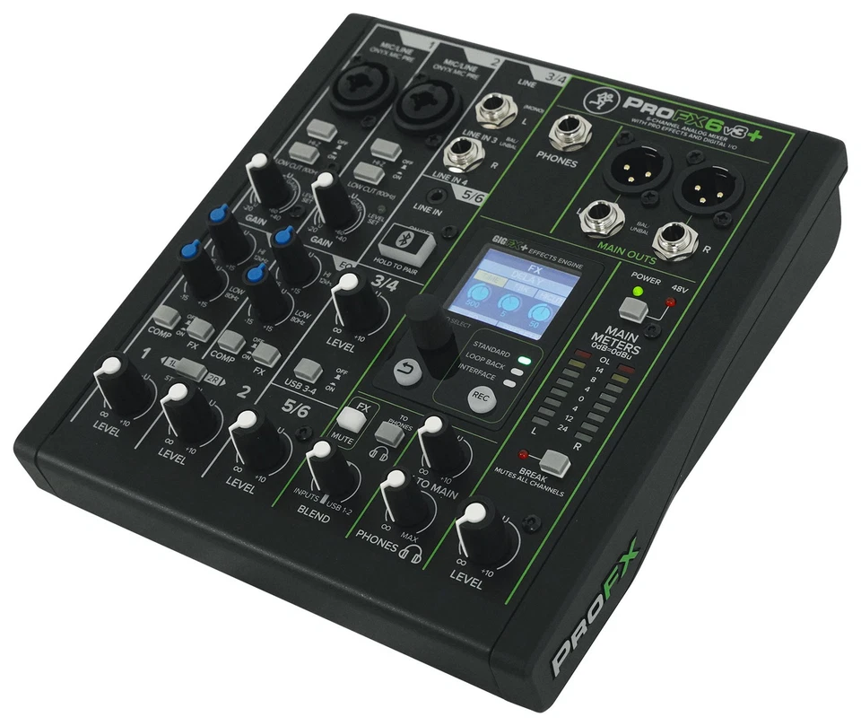 Mackie ProFX6v3+ 6-Channel Analog Mixer w/Enhanced FX/USB Recording/Bluetooth - Image 3 of 4