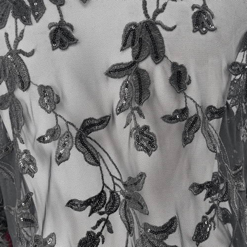 Alex Evenings Black Embroidered Lace Sequin Kimono Jacket 2X NWT 3/4 Sleeve - Picture 7 of 13