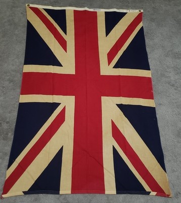 Vintage Paramount Union Jack British Flag 3x5 Ft. Heavy Cotton Linen Flag