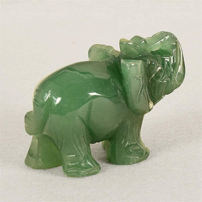 Green Elephant Ornament Elephant Statue Jade Stone Handcraft Natural Jade S...