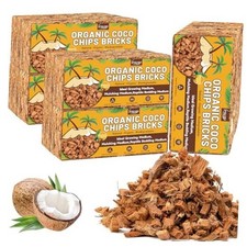 Coco Husk Chips- 11 LB 100 Organic Coconut Coir Chips Brick Potting 10 Pack