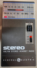 Tested Works Vintage GE 7-1610A AM/FM Stereo Headset Radio General Electric