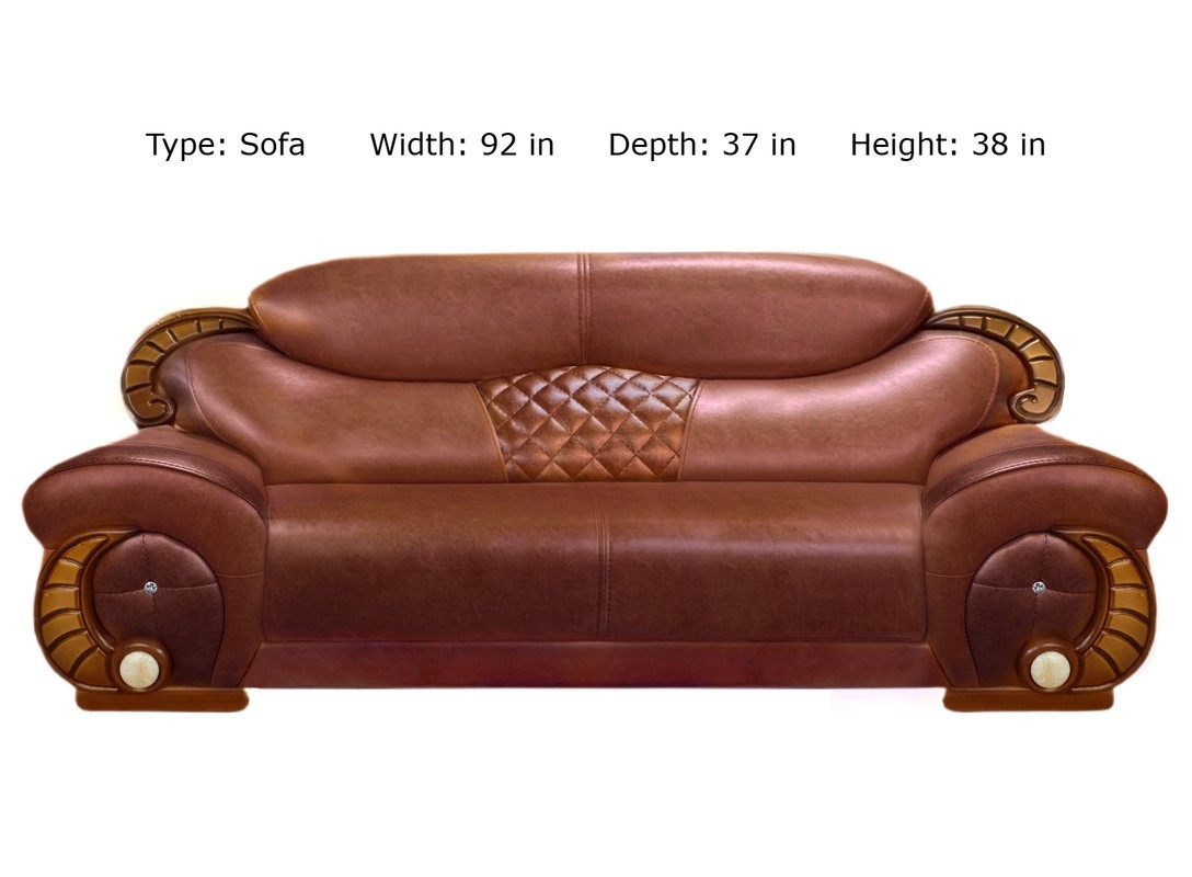 NEW Royalty Kingdom 3PC Sofa Set Brown Chocolate Leather