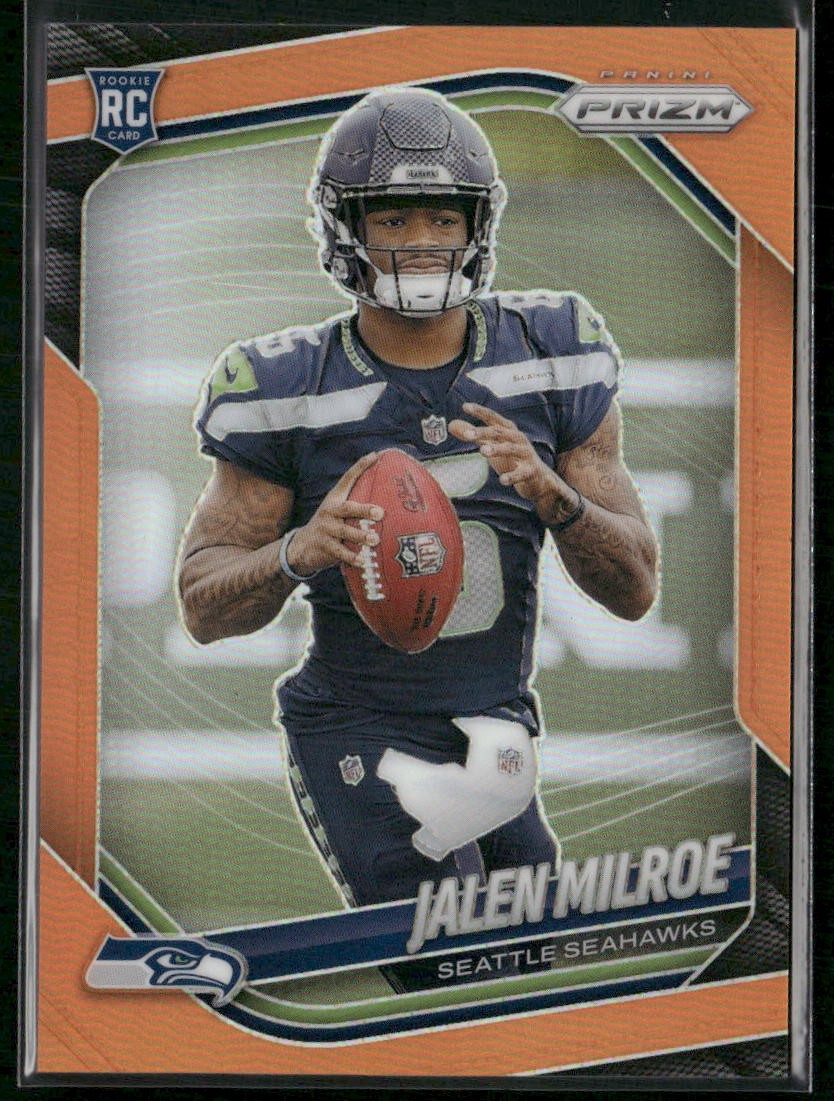 2025 Panini Prizm #317 Jalen Milroe Orange #/249 Seattle Seahawks