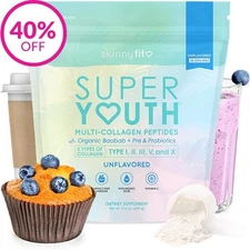 SkinnyFit Super Youth Multi-Collagen Peptides UNFLAVORED 30 Servings AUTHENTIC