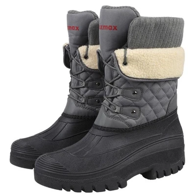 Knixmax Women Warm Lined Snow Boots With Waterproof Upper And Non-Slip Soles