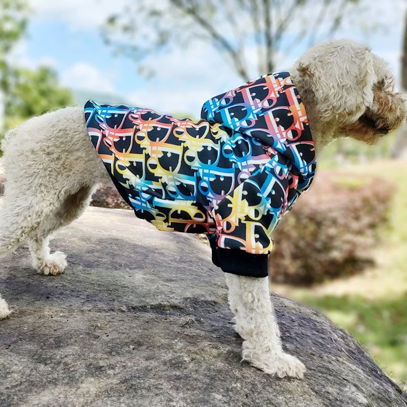 Colorful Letter Print Pet Hoodie - Image 4 of 4