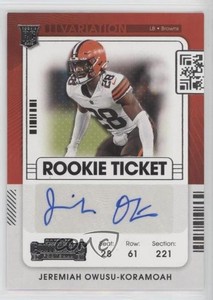 2021 Panini Contenders Ticket Variation Jeremiah Owusu-Koramoah Rookie Auto RC