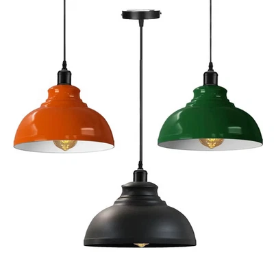 Vintage hängelampe E27 Pendelleuchte Deckenlampe Retro Metall Ø29cm Lampen - Bild 1 von 4