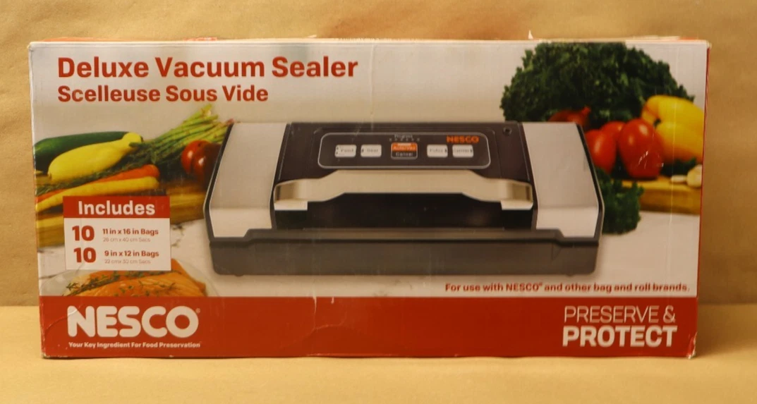 NESCO VS-09 Deluxe Vacuum Sealer One Touch Automatic Open Box Read