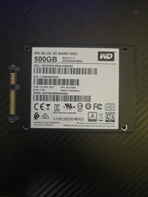 Western Digital Blue 3D NAND 500GB Internal 2.5'' (WDS500G2B0A) SSD