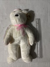 TY Beanie Buddy - HALO the Angel Bear 14.5 inch - MWMTs Rare Brown Glass Nose