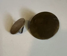 Antique Civil War Era Flat Brass Horse Bridle Rosettes 2.5 & 1.5” Diameter (2)