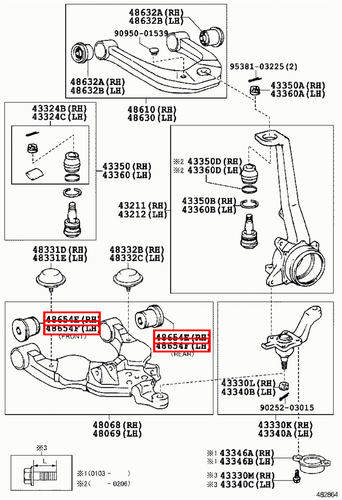 Genuine Toyota Prado VZJ95 VZJ90 Tacoma RZN161 Front Lower Control Arm Bush Kit - Picture 9 of 11