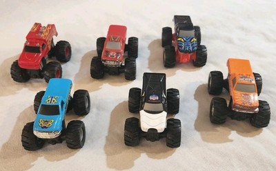 Hot Wheels Rev 'N' Go Monster Jam Trucks - Lot Of 6 - Predator, Backdraft & More