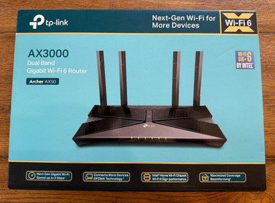TP-Link Archer AX50 (EU) AX3000 Wi-Fi 6 Dual-Band Gigabit Wireless Router Black