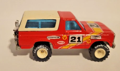 VTG 1980 Hot Wheels Real Riders Ford Bronco 21 Goodyear White Hubs Motorcycle