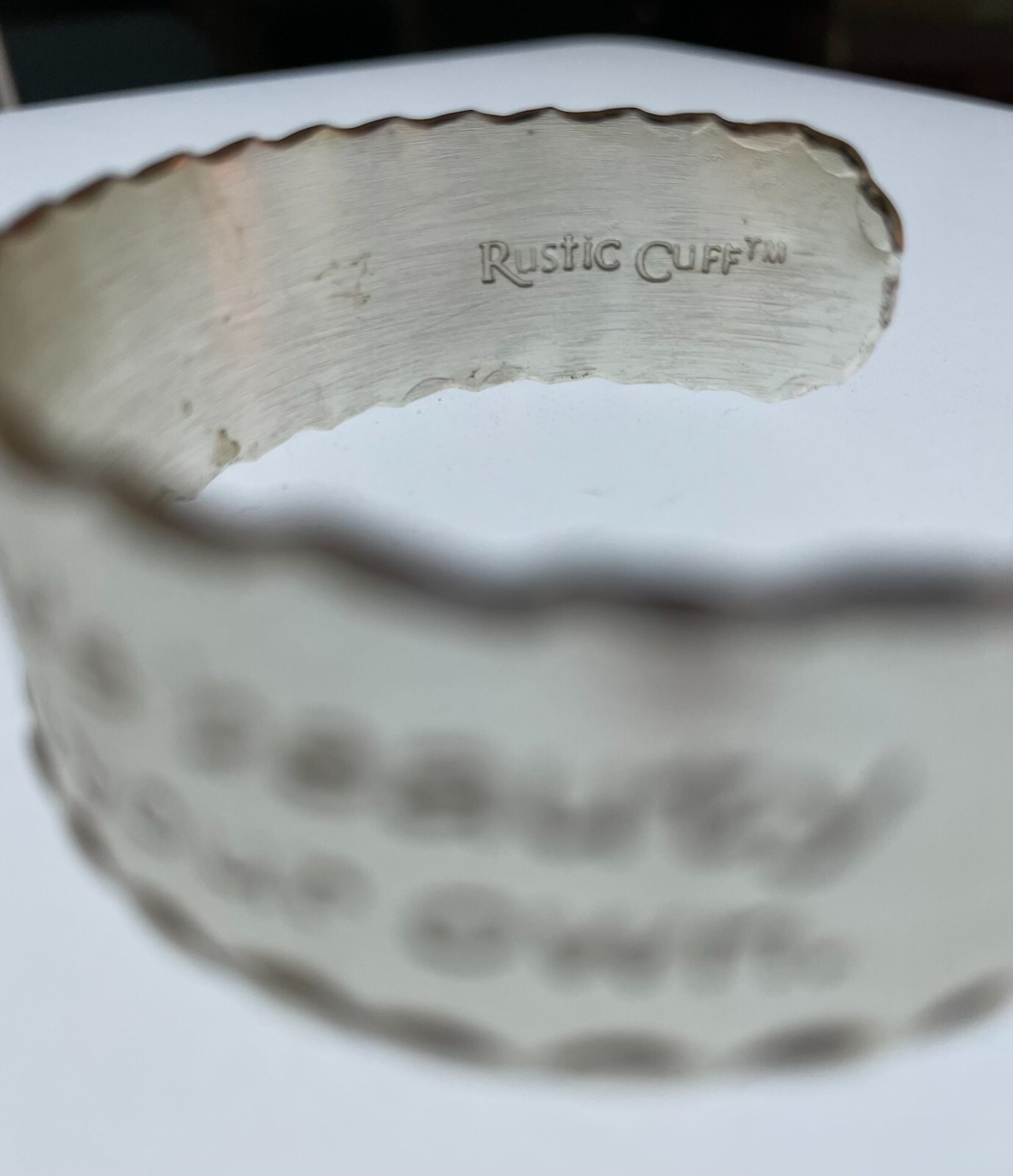 Rustic Cuff Silver Tone Bracelet - image 5