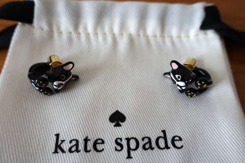 PENDIENTES KATE SPADE MA CHÉRIE ANTOINE PERRO FRANCÉS NUEVOS - Imagen 1 de 7