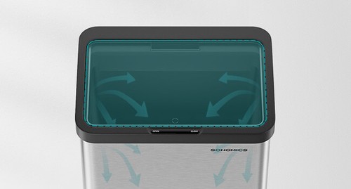 Mülleimer Küche 50 L mit Sensor Stahl Kohlefilter Softclose-Deckel - Bild 7 von 23