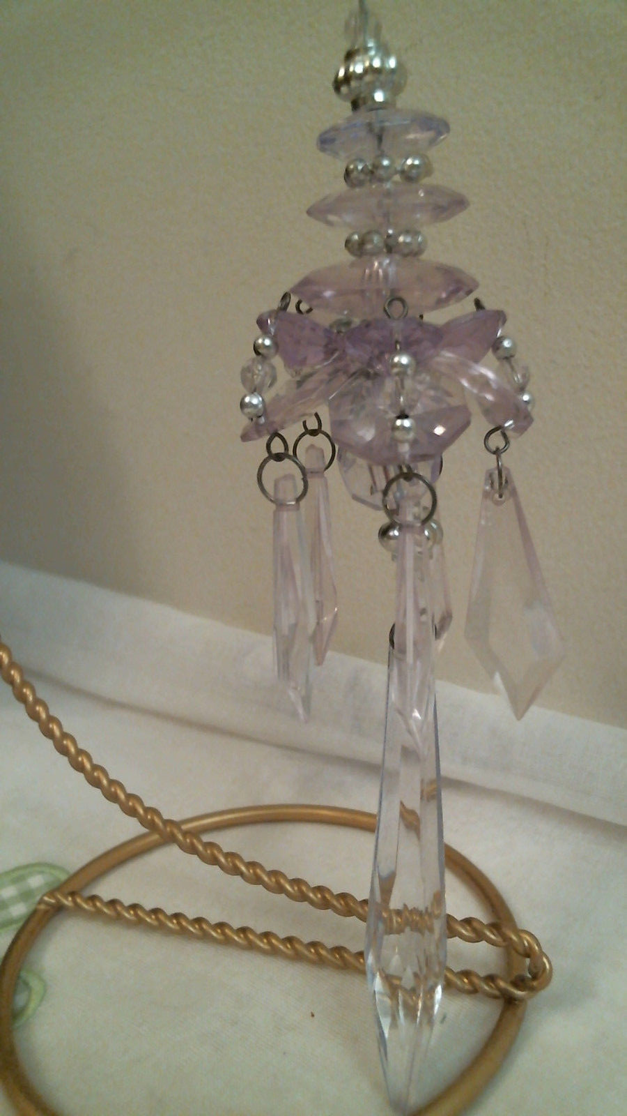 PURPLE CRYSTAL & WIRE Suncatcher or ornaments lot 4 suncatchers eBay