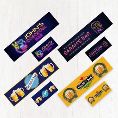 Personalisierte Bierbar Läufer ideal für Anlass Party Zuhause Pub Geschenk 32