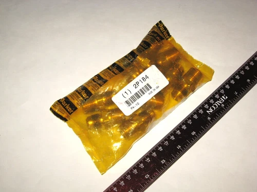 Sealed 10/Pack Parker 2P184 Brass Fluid Connectors, New Old Stock