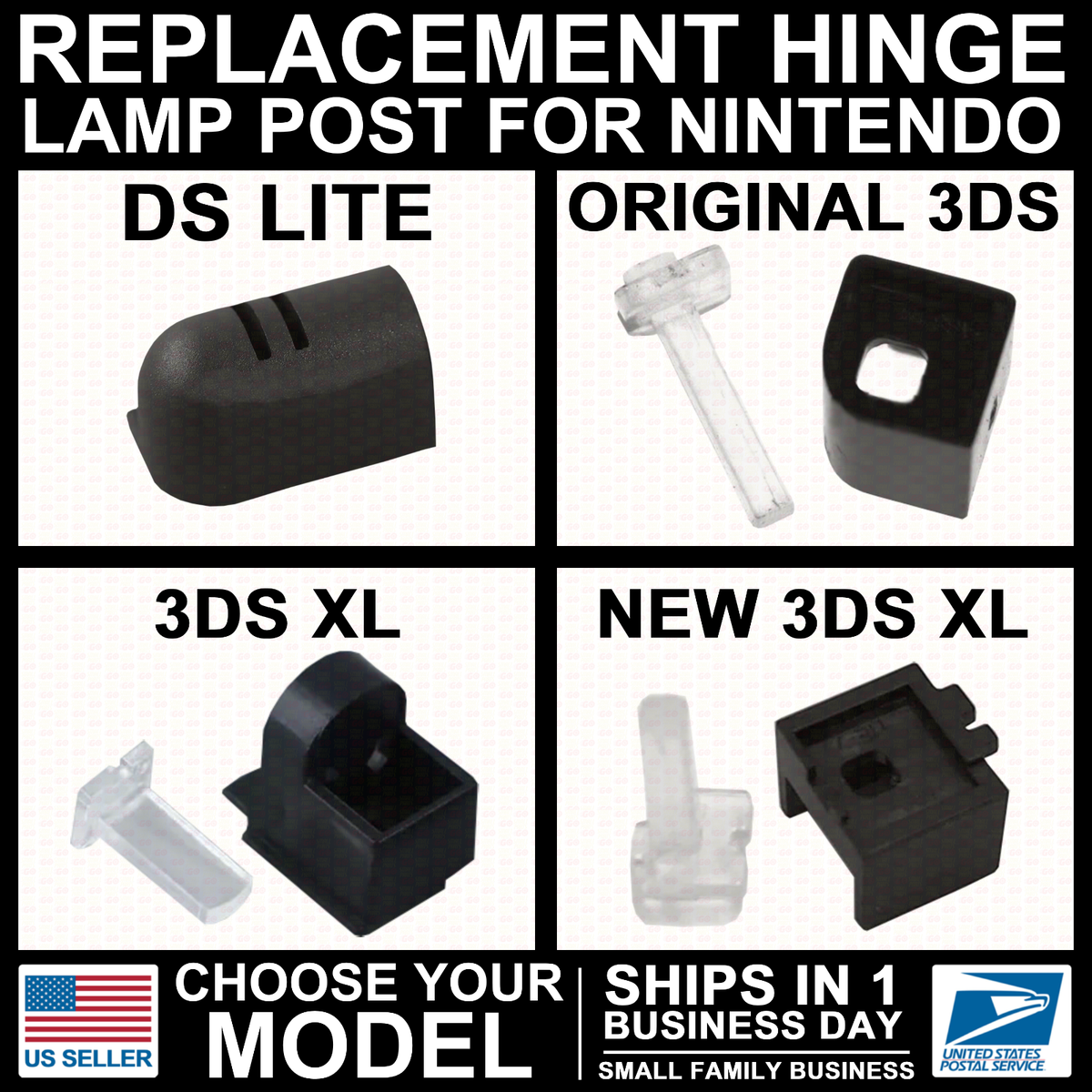 Hinge Shaft Metal Barrel for Nintendo DS Lite New/3DS/XL/LL Lamp