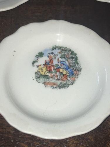 VINTAGE CREST O GOLD SABIN Plate, 22 K WARRANTED Children’s Set 7 Dinner Plates - Picture 7 of 10