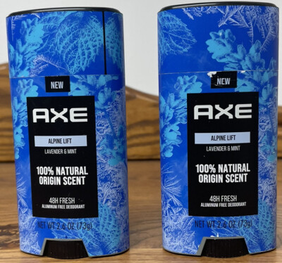 2 Pack - Axe Alpine Lift Lavender & Mint 100% Natural Origin Scent Deodorant