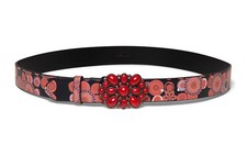 DESIGUAL Belt Color Stones Negro, Damengürtel Gürtel Women Belt