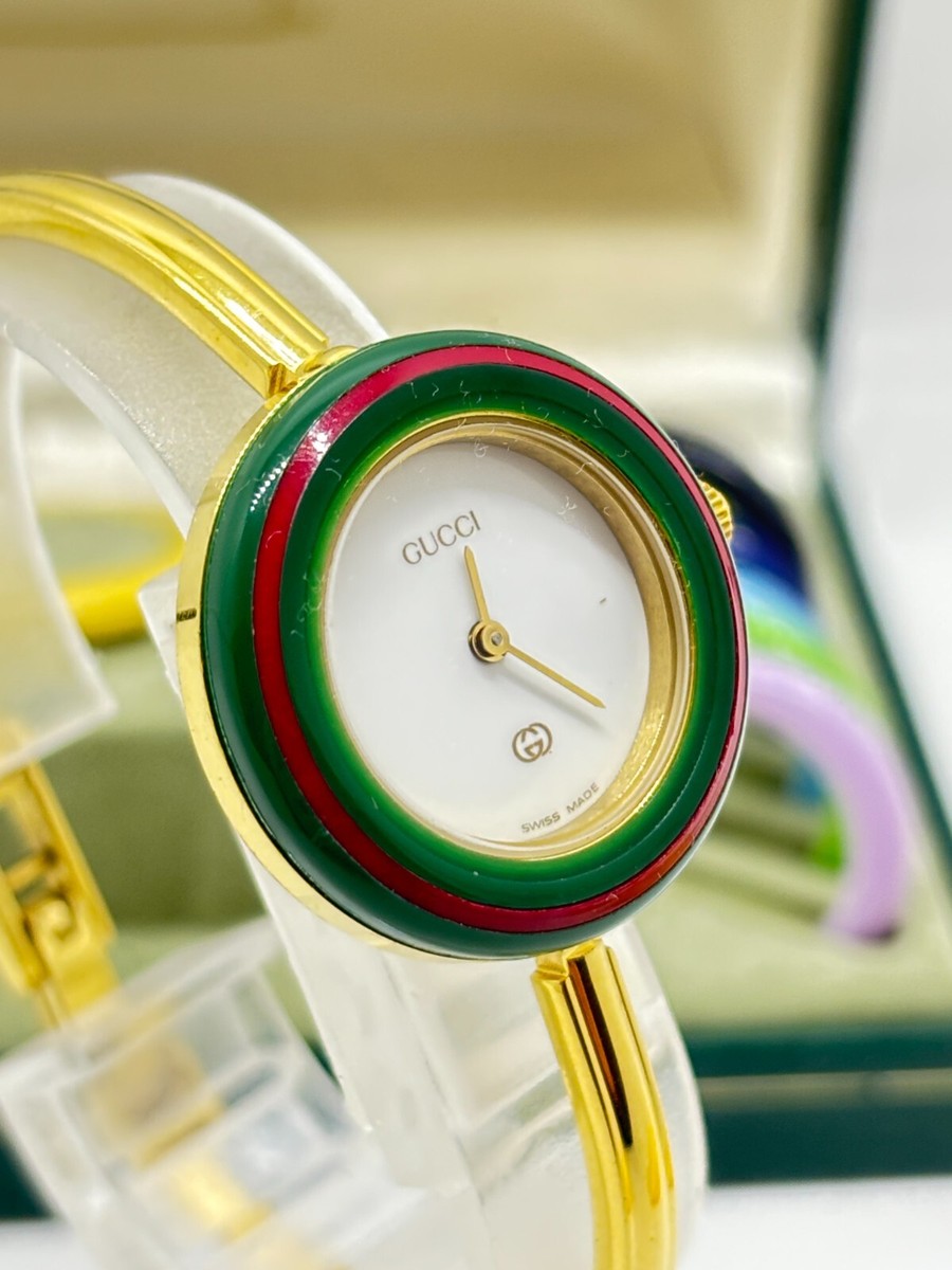 Near Mint w/Box] GUCCI 1100-L Change Bezel Watch 12 Colors